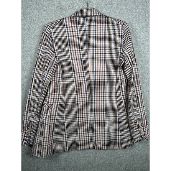 Veronica Beard 4 Plaid Blazer Jacket Lined One Button Multicolor Cotton Blend - Picture 11 of 16